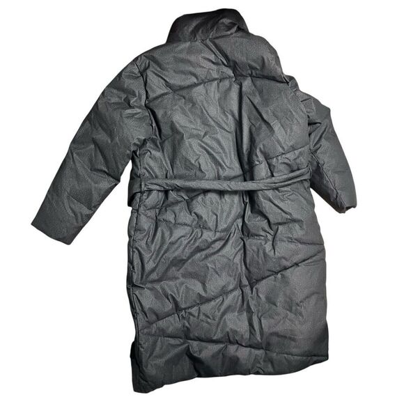 Anthropologie Bernardo WMNS 1X‎ Grey Wrap Puffer Jacket Belted Coat Long Shawl - Picture 12 of 14